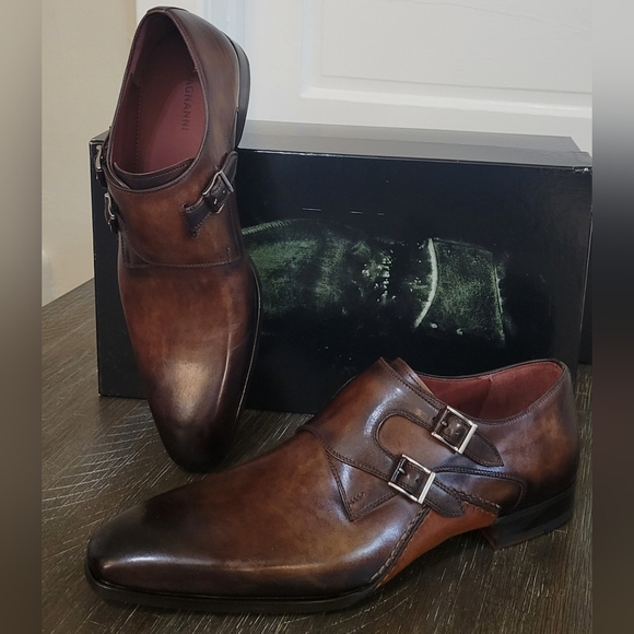 Magnanni Other - Magnanni 18727 Mens Triple Brown Buckle Monk Strap Dress Shoes Sz 41 or 8 NIB